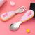 Steel Children's Tableware Cartoon Pattern Baby Food Supplement Fork Spoon Portable Set Student Dessert Spoon Gift