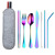 CrossBorder 410 Stainless Steel Knife Fork and Spoon 304 Straw Chopsticks Travel Carrying Case Outdoor Tableware Set