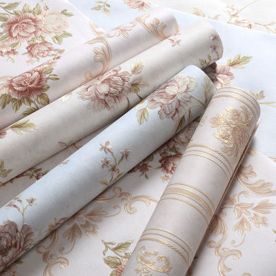 Thickened Self-Adhesive Non-Woven Fine Pressing Craft 3-Dimensional Wallpaper Bedroom Living Room Renovation European Emblema Wallpaper