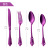 Western Tableware Restaurant Home Stainless Steel 304 Hollow Relief Knife, Fork and Spoon Four-Piece Gift Tableware Set