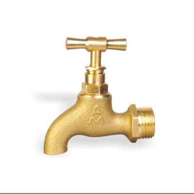 South America Brass Bibcock Faucet Brass Faucet Thickened Copper Core 4 Points 1/2 Home Decoration Tap Water Mouth Copper Faucet