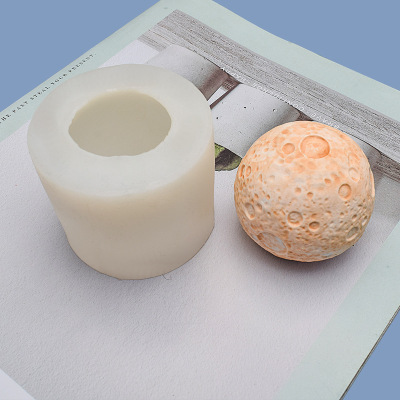 Space Moon Aromatherapy Candle Silicone Mold Simple round Spherical Plaster Epoxy Candle DIY Cake Decoration Mold