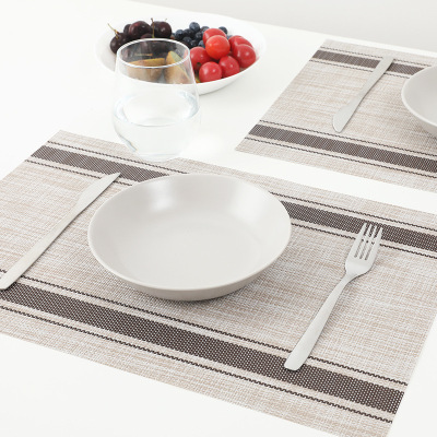 Placemat PVC Teslin WesternStyle Placemat Simple and Environmentally Friendly NonSlip Bowl Mat Heat Proof Mat Whole