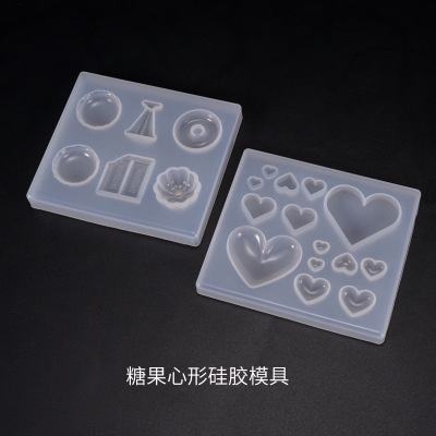 Yu Meiren DIY Crystal Glue Mold Candy Mold Love Candy Heart-Shaped Patch Decoration Silicone Mold