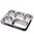 Steel Snack Plate 304 Deepening Thickening Covered Compartment Dinner Plate School Unit Canteen Square Lunch Box