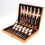 Knife Fork and Spoon 24Piece Set Hotel Western FoodSteak Knife and Fork Tableware Set Gold Wooden Box Gift Tableware