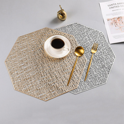Entry Lux Octagonal Hollow PVC Table Mat Cup Mat Table Insulation Mat Home NonSlip WesternStyle Placemat Placemat