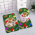 Christmas Flannel Printed Carpet Three-Piece Set Toilet Floor Mat Bathroom Absorbent Non-Slip Foot Mat 3D Door Mat