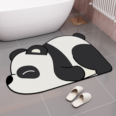 Panda Cartoon Bathroom Diatom Ooze Water-Absorbing Quick-Drying Floor Mat Bathroom Door Mat Non-Slip Foot Mat