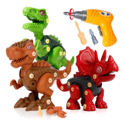 Children Boy Educational Disassembly and Assembly Assembled Dinosaur Toy DIY Building Blocks Dinosaur Egg Capsule Toy Amazon Wholesale