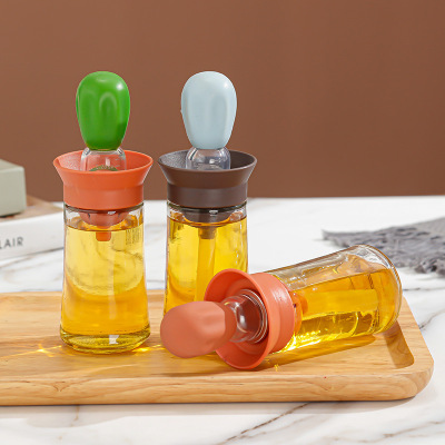 Brush Oil Bottle Household Quantitative Oiler Brush Barbecue Baking Brush Seasoning Bottle Creative Oil Brush Pot