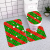 Christmas Flannel Printed Carpet Three-Piece Set Toilet Floor Mat Bathroom Absorbent Non-Slip Foot Mat 3D Door Mat