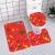 Christmas Three-Piece Set Toilet Mat Home Bathroom Water-Absorbing Non-Slip Mat Flannel Printed Carpet Floor Mat