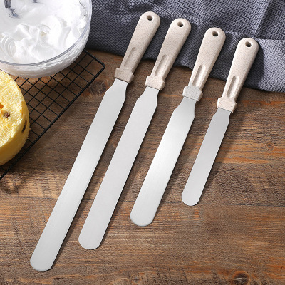 Baking Tools Wheat Straw Scraper Butter Scraper Stainless Steel Scrapers Cake Making Tools