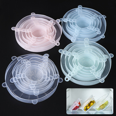 Amazon Stretchable Multifunctional Vegetable and Fruit Plastic Wrap Cover Silicone Bowl Cover Fresh Cover Household Sealing Cover