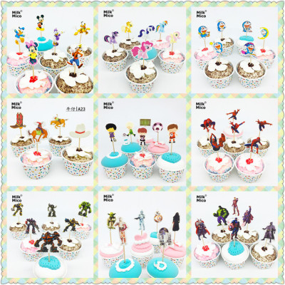 Whole Cake Inserting Card Series Dessert Table Cake DoubleSided Printing Insert Cartoon Characters Insert