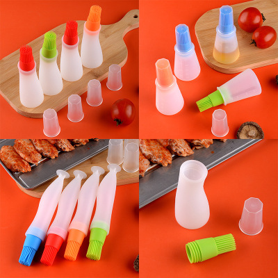 In Stock Silicone Bottle Brush Outdoor Barbecue Brush Baking Oil Brush with Scale Oiler Kitchen Tools
