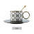 Nordic Creative Geometric Ceramic Coffee Cup Gold-Painted O-Shaped Handle Mug Simple Fashion Coffee Cup Set