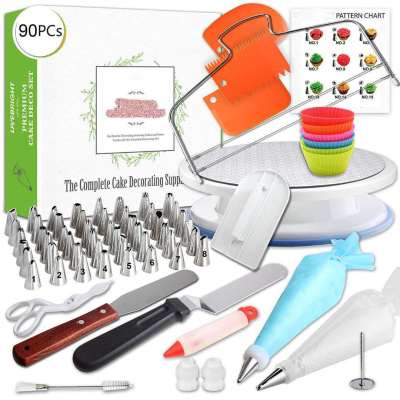 Factory Direct Sales 90-Piece Set with Number Cake Turntable Pastry Tube Scraper Scraper Baking Set