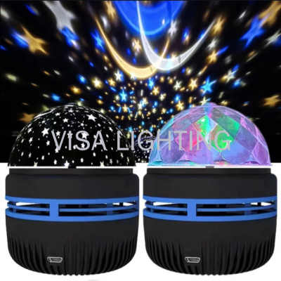 New Little Magic Ball Starry Projection Lamp Car Seven-Color Ambience Light Mini Stage Lights USB Small Colored Lights