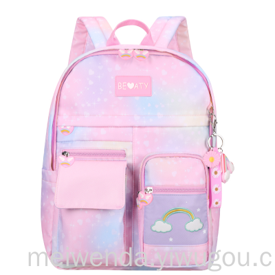 One Piece Dropshipping Student Grade 1-6 Gradient Integrated Multi-Layer Schoolbag Backpack Wholesale