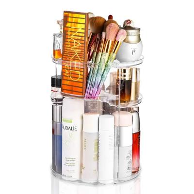 Transparent Cosmetics Storage Box Desktop 360 Rotating Acrylic Box Dresser Lipstick Skin Care Products Collection