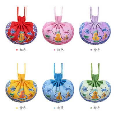 Dragon Boat Festival Ancient Style Portable Halter Fetal Hair Pouch Pendant Han Chinese Clothing Accessories Embroidery Silk Pouch Sachet Perfume Bag Bag