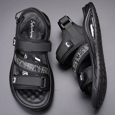 Men's Sandals Popular Summer New Outdoor Casual Velcro Air Cushion Men's Sandals Sports Breathable Beach Shoes Men