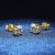 S925 Sterling Silver Gold Plated Four-Claw Stud Earrings 1 Karat D Color Moissanite Stud Earrings Female Live Supply