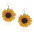 European And American Popular Amazon Independent Station 3D Stereo Wooden Sunflower Pattern Earrings Wholesale