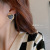 Houndstooth Love Heart Stud Earrings South Korea Minority Design Earrings Elegance Retro Art Ear Rings