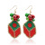 Christmas Bead Earrings Hand-Stitched Bowknot Snowman Ornament Hot Selling Tassel Christmas Earrings Spot