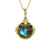 S925 Sterling Silver Plated 14K Gold Crystal Pendant Big Natural Blue Labradorite Necklace Female Agete Vintage Pendant