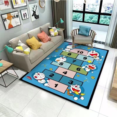 Hopscotch Children's Room Cartoon Carpet Crystal Velvet Living Room Bedroom Entrance Carpet Bedside Cushions Can Be Cut Freely