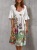 New Four Seasons Europe and America Cross Border Foreign Trade Women's Clothing round Neck Shirt with Half Sleeve Dress Multicolor Printed Skirt