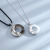 Jinyuan Original Design S925 Sterling Silver Couple Necklace Peace Buckle Clavicle Chain Creative Retro Pendant