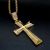 and American New Hip Hop Hiphop Ornament Titanium Steel Gold-Plated Diamond-Embedded Catholic Cross Pendant Necklace