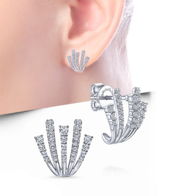 and America Cross Border Full Diamond Claw Stud Earrings Affordable Luxury Fashion High Sense Personalized Minority