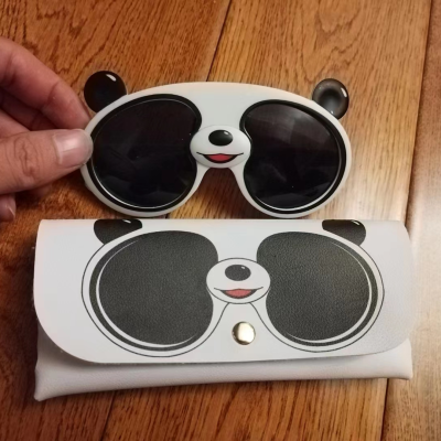 Children's Panda Glasses Soft Silicone Glasses Polarized Lens Same Glasses Case