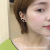 Korean Simple and Elegant Generous Vacuum Plating Black Small Rice-Shaped Beads Ear Studs Petite Earrings