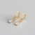 American Entry Lux S925 Sterling Silver Ins Geometric Water Drop Diamond Celi French Style Ear Clip Silver Stud Earrings