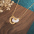 Design Ancient Gold Synthetic Hetian Jade Ring White Jade National Fashion Jade Pendant Female Clavicle Chain Necklace