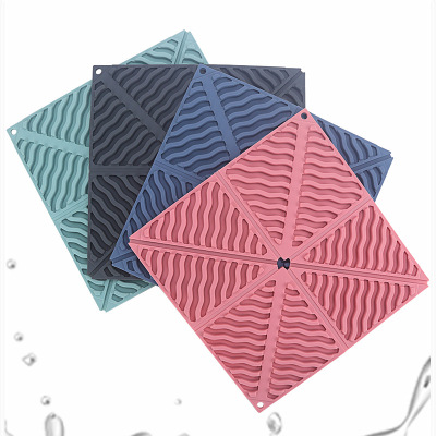 Amazon Hot Sale Folding Heat Proof Mat Scald Preventing Met Simple Pad Waterproof Non-Slip Soft Coasters Dinning Table Placemat