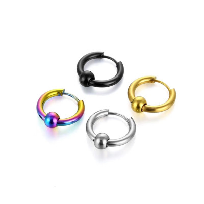 Men's Puncture Titanium Steel Earrings Fashion Stainless Steel Studs Ear Clip Tassel Non-Piercing Ear Clip Ear Rings