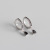 American Entry Lux S925 Sterling Silver Ins Geometric Water Drop Diamond Celi French Style Ear Clip Silver Stud Earrings