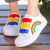 Children's Canvas Shoes Spring and Autumn New Girls' Shoes White Shoes for Girls Baby Sneakers Rainbow Boy's Thin Shoes