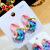 Silver Needle Macaron Earrings Acrylic Matte Paint Contrast Color Ear Studs Simple Cute Girly Style Fashion Earrings