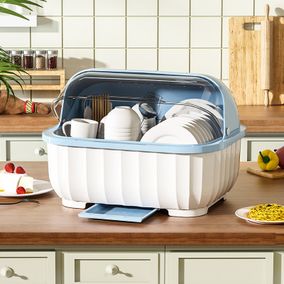 Bowl Dishes Bowl Plate Storage Rack Plate Draining Bowl Rack Tableware Storage Box Bowl Cutlery Box Cupboard with Lid