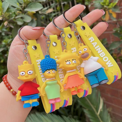 Cartoon Anime The Simpsons Simpsons Doll Keychain Creative Cars and Bags Pendant Accessories