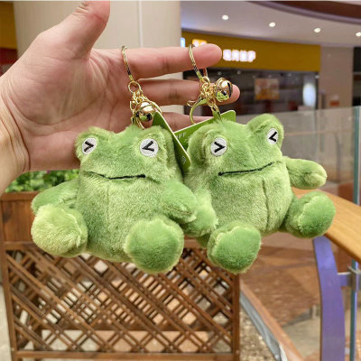 Cartoon Green Frog Plush Pendant Cute Doll Puppet Schoolbag Pendant Crane Machine Small Gift Plush Toy